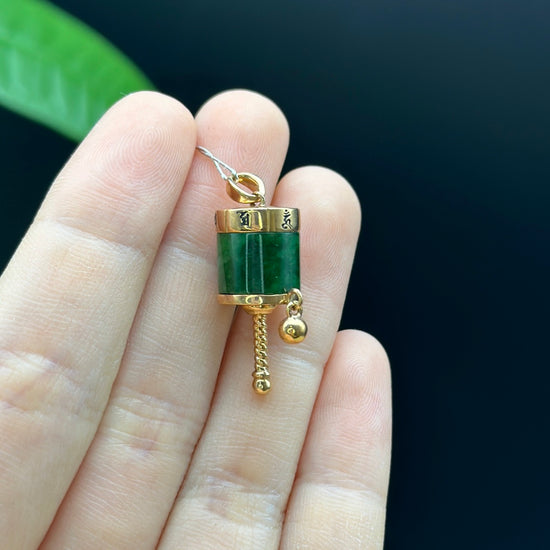 18k Rose Gold Genuine Burmese Jadeite Jade Pendant Necklace - Buddha Dharma