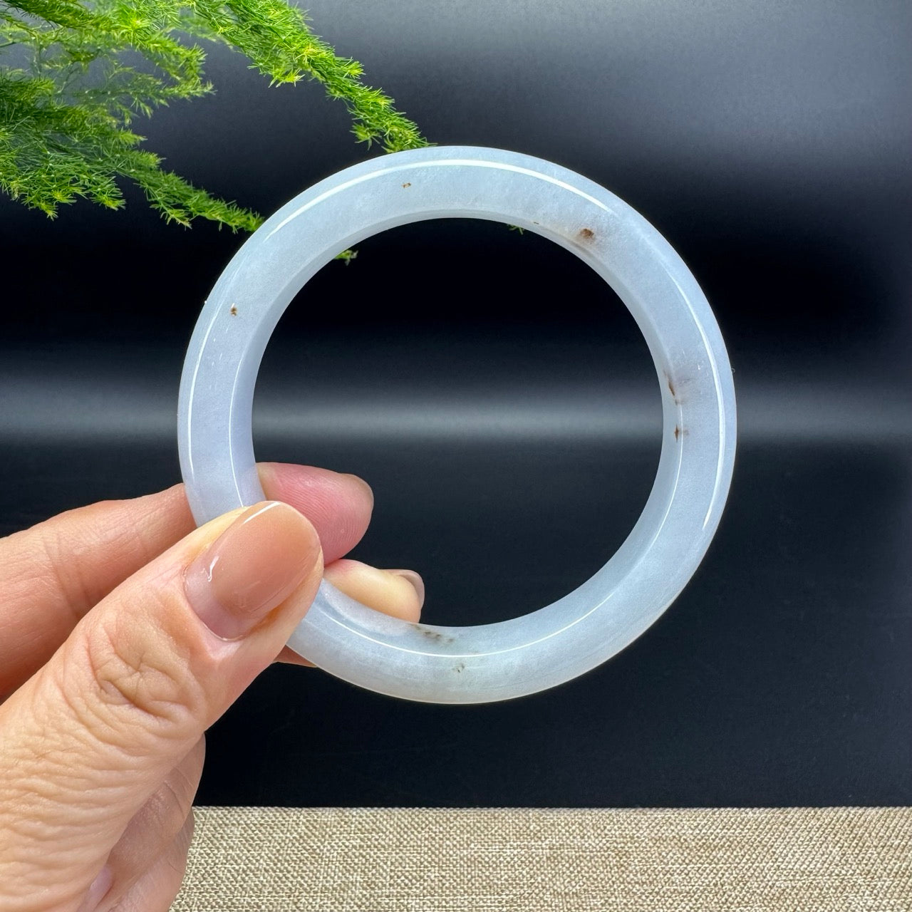 Genuine Burmese Icy Lavender Jade Jadeite Bangle Bracelet ( 57.2mm )