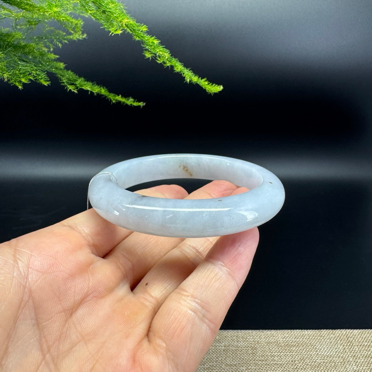 Genuine Burmese Icy Lavender Jade Jadeite Bangle Bracelet ( 57.2mm )