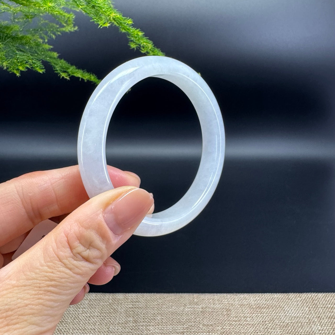 Genuine Burmese Icy Lavender Jade Jadeite Bangle Bracelet (57.6mm)