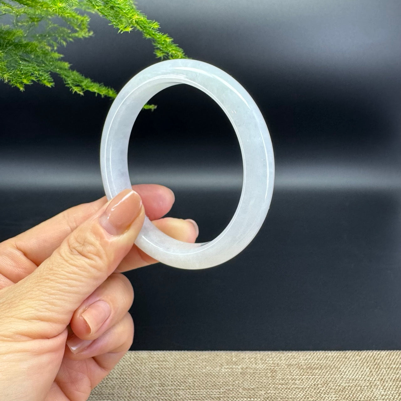 Genuine Burmese Icy Lavender Jade Jadeite Bangle Bracelet (57.6mm)