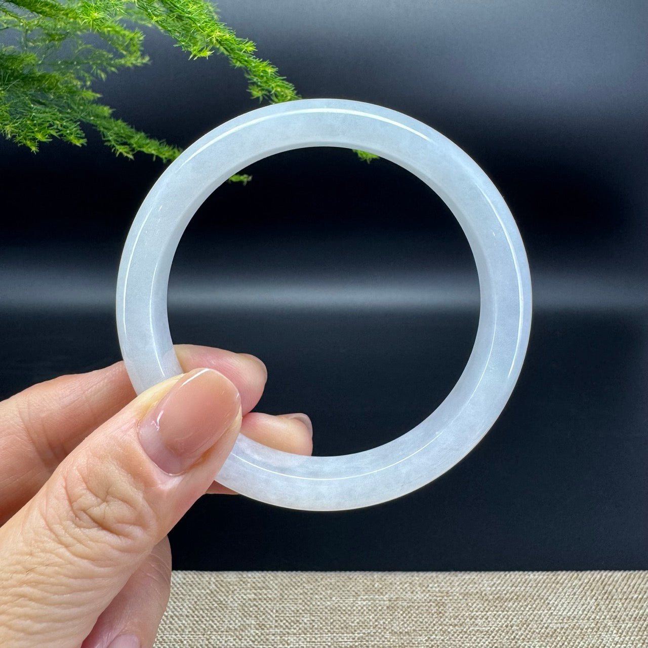 Genuine Burmese Icy Lavender Jade Jadeite Bangle Bracelet (57.6mm)