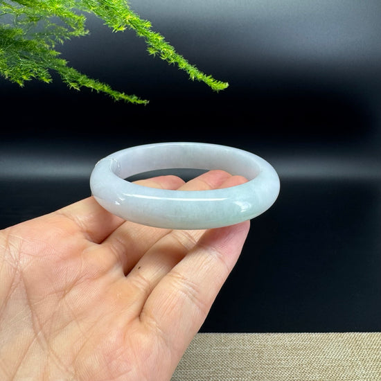 Genuine Burmese Lavender Green Jade Jadeite Bangle Bracelet (57.7mm)