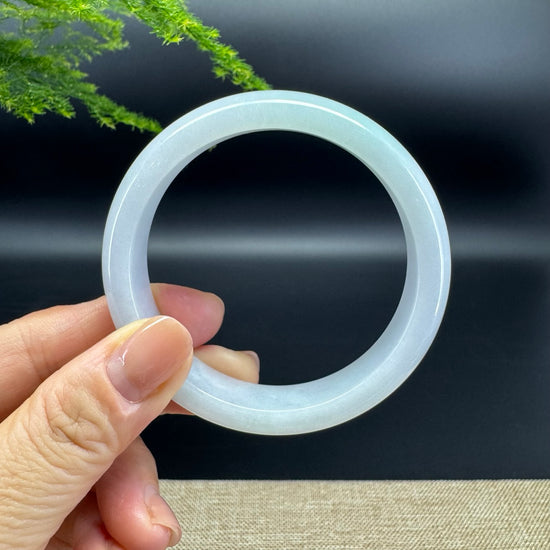 Genuine Burmese Lavender Green Jade Jadeite Bangle Bracelet (57.7mm)