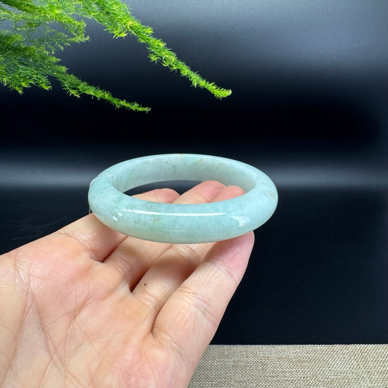 Genuine Burmese  Apple Green Jade Jadeite Bangle Bracelet ( 57mm )