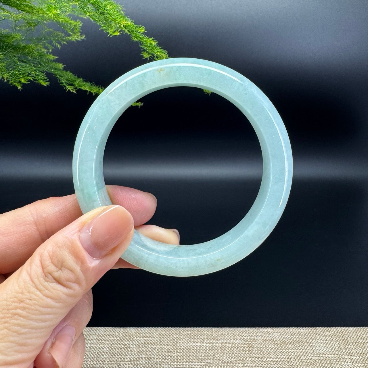 Genuine Burmese  Apple Green Jade Jadeite Bangle Bracelet ( 57mm )