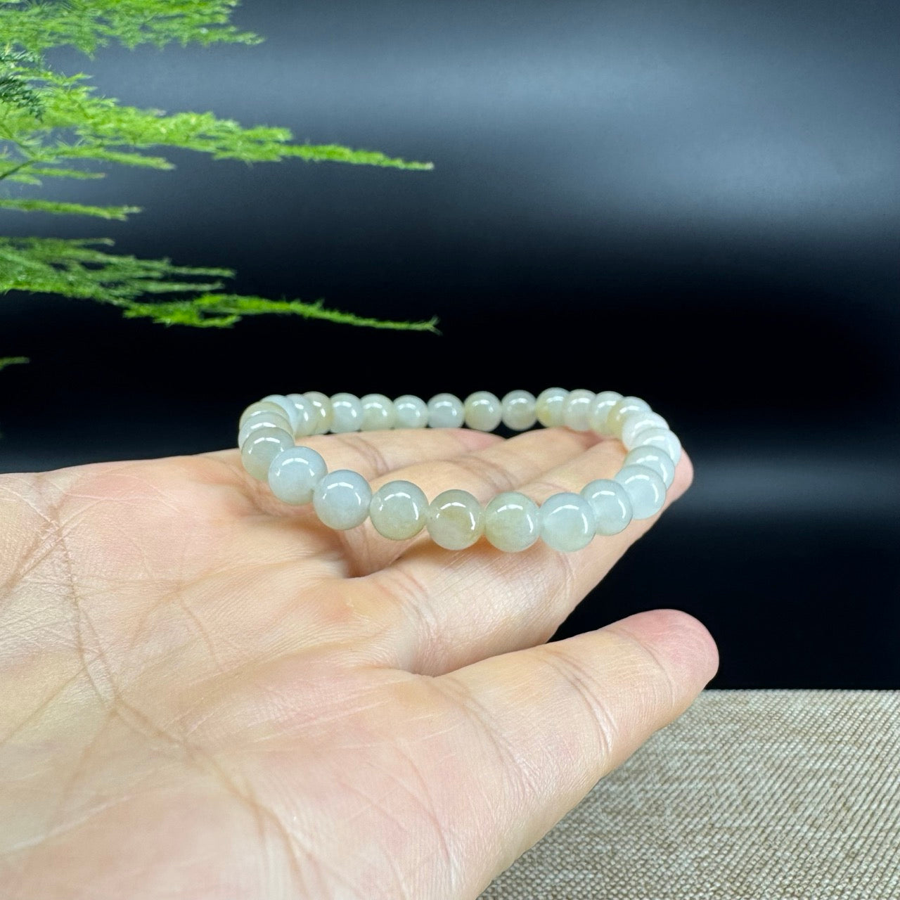 RealJade® Co. Genuine Jadeite Jade Round Ice Multiple Colors Beads Bracelet (7 mm)