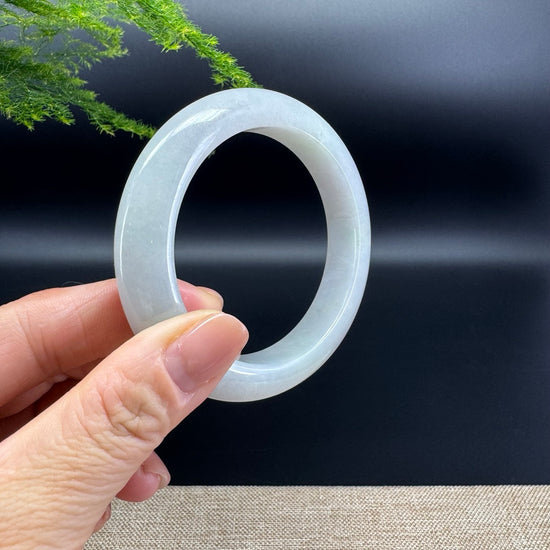 Genuine Burmese Lavender Green Jade Jadeite Bangle Bracelet ( 57mm )