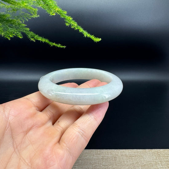 Genuine Burmese Lavender Green Jade Jadeite Bangle Bracelet ( 57mm )