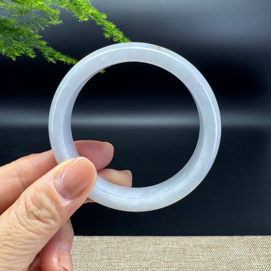 Genuine Burmese Lavender Green Jade Jadeite Bangle Bracelet (57.6mm)