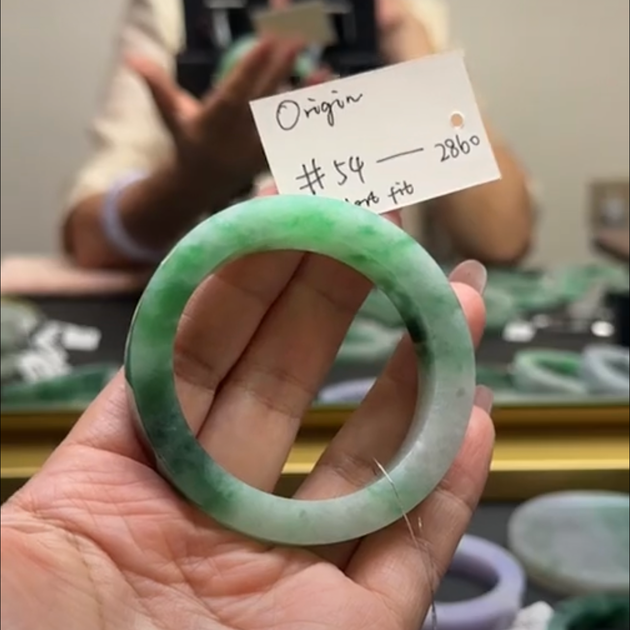 "Live" Natural  Green Jadeite Jade Comfor fit Bangle(05/29/2026)