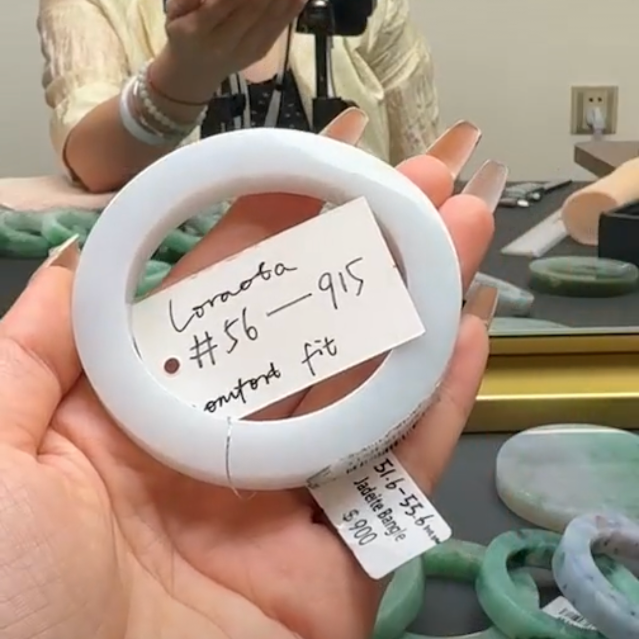 "Live" Natural Light Green Jadeite Jade  Comfor Fit Bangle(05/29/2026)