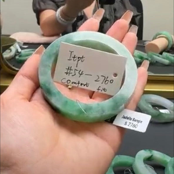 "Live" Natural Forest Green Jadeite Jade Comfor Fit Bangle(05/30/2026)