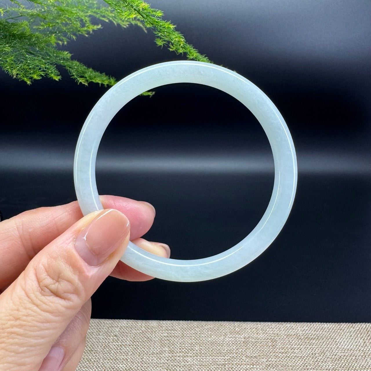 Genuine Burmese Icy Green Jade Jadeite Bangle Bracelet (57.5mm)