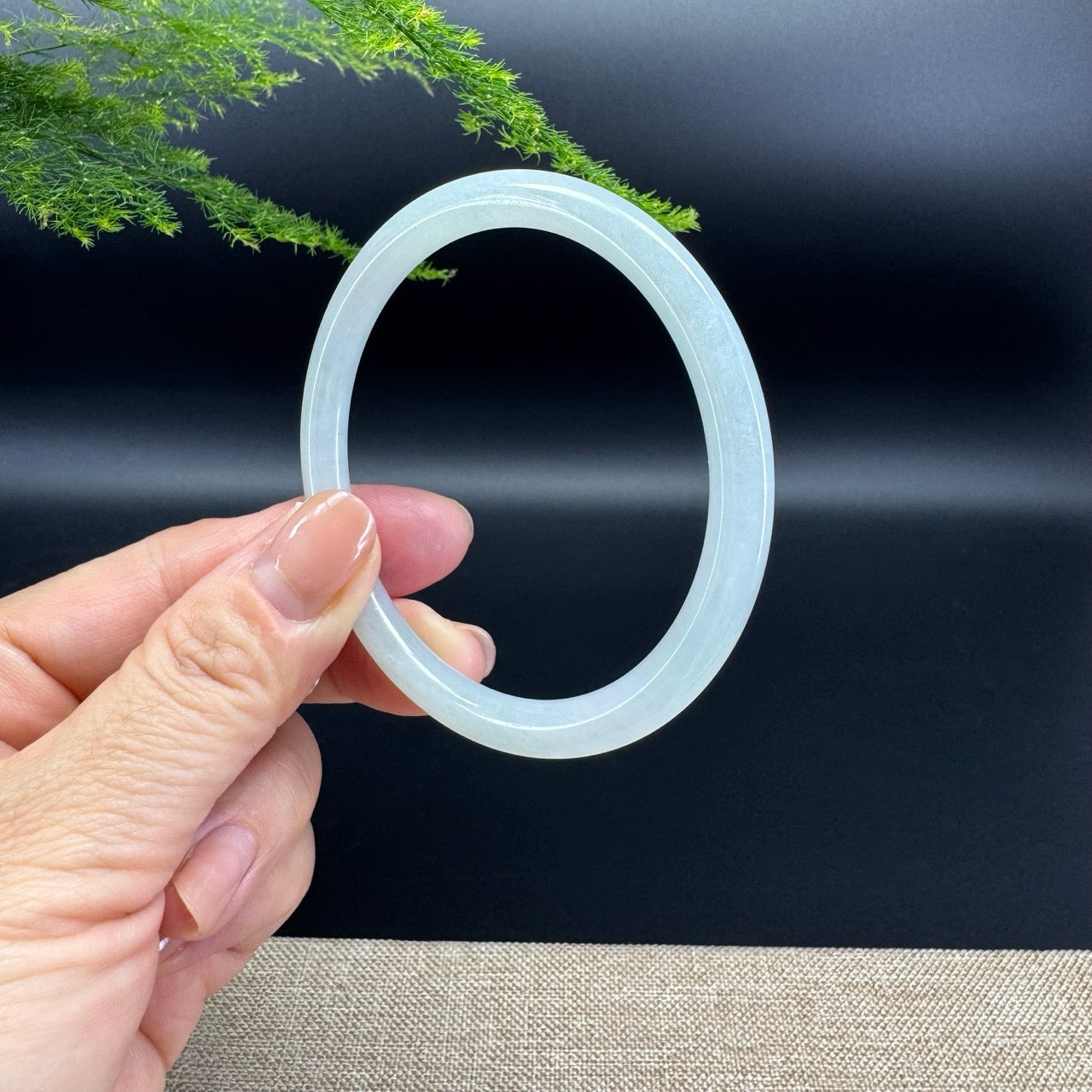 Genuine Burmese Icy Green Jade Jadeite Bangle Bracelet (57.5mm)