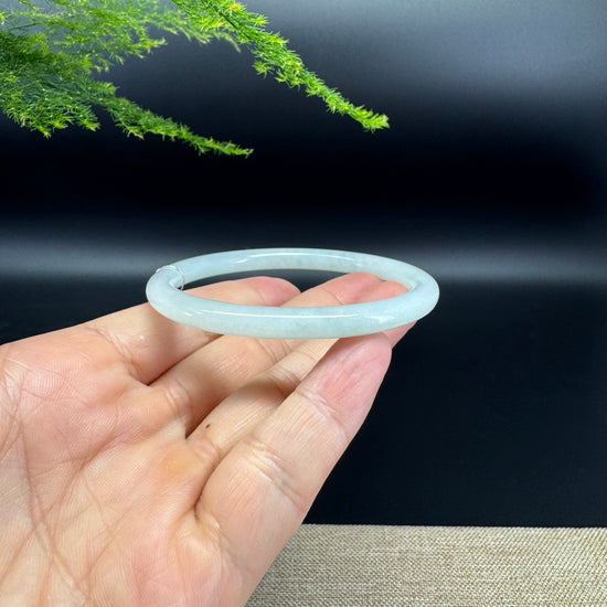 Genuine Burmese Icy Green Jade Jadeite Bangle Bracelet (57.5mm)