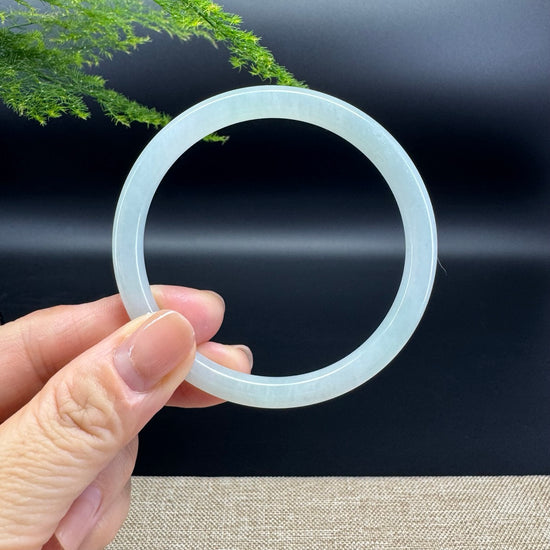 Genuine Burmese Icy Green Jade Jadeite Bangle Bracelet (57.5mm)