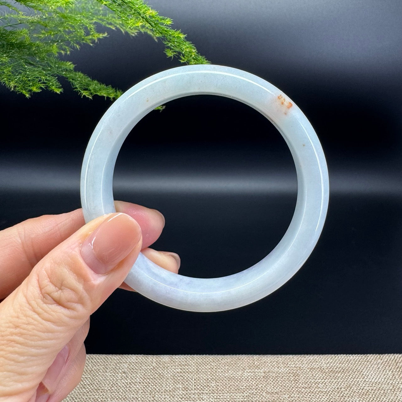 Genuine Burmese Lavender Green Jade Jadeite Bangle Bracelet ( 57.3mm )