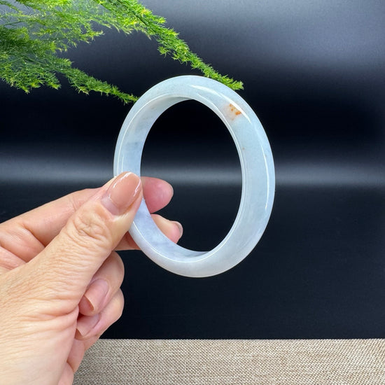 Genuine Burmese Lavender Green Jade Jadeite Bangle Bracelet ( 57.3mm )