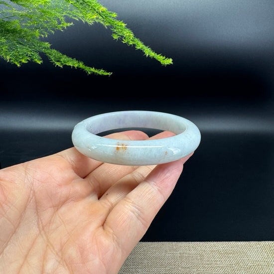 Genuine Burmese Lavender Green Jade Jadeite Bangle Bracelet ( 57.3mm )