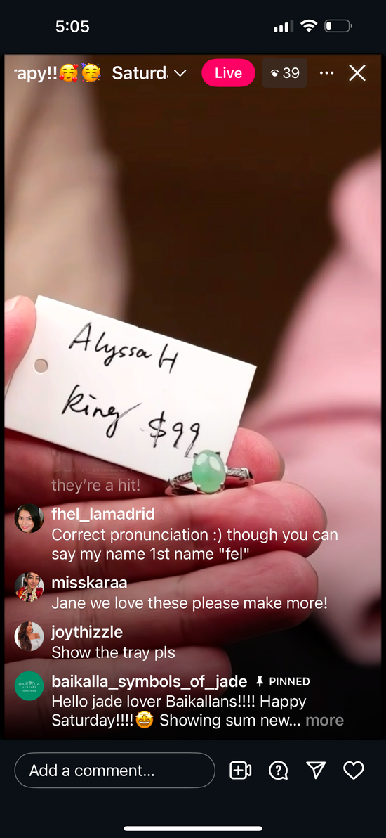 "Live" Sterling Silver Natural Light Green Jadeite Jade With CZ (10/25/25)