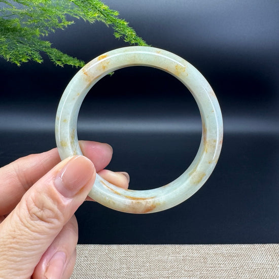 Genuine Burmese Yellow Green Jade Jadeite Bangle Bracelet ( 57.3mm )