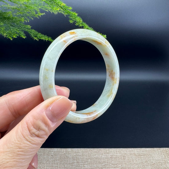 Genuine Burmese Yellow Green Jade Jadeite Bangle Bracelet ( 57.3mm )