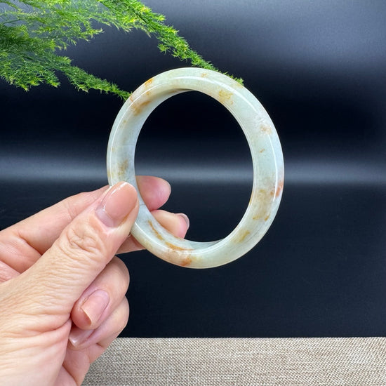 Genuine Burmese Yellow Green Jade Jadeite Bangle Bracelet ( 57.3mm )