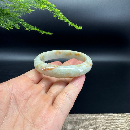 Genuine Burmese Yellow Green Jade Jadeite Bangle Bracelet ( 57.3mm )