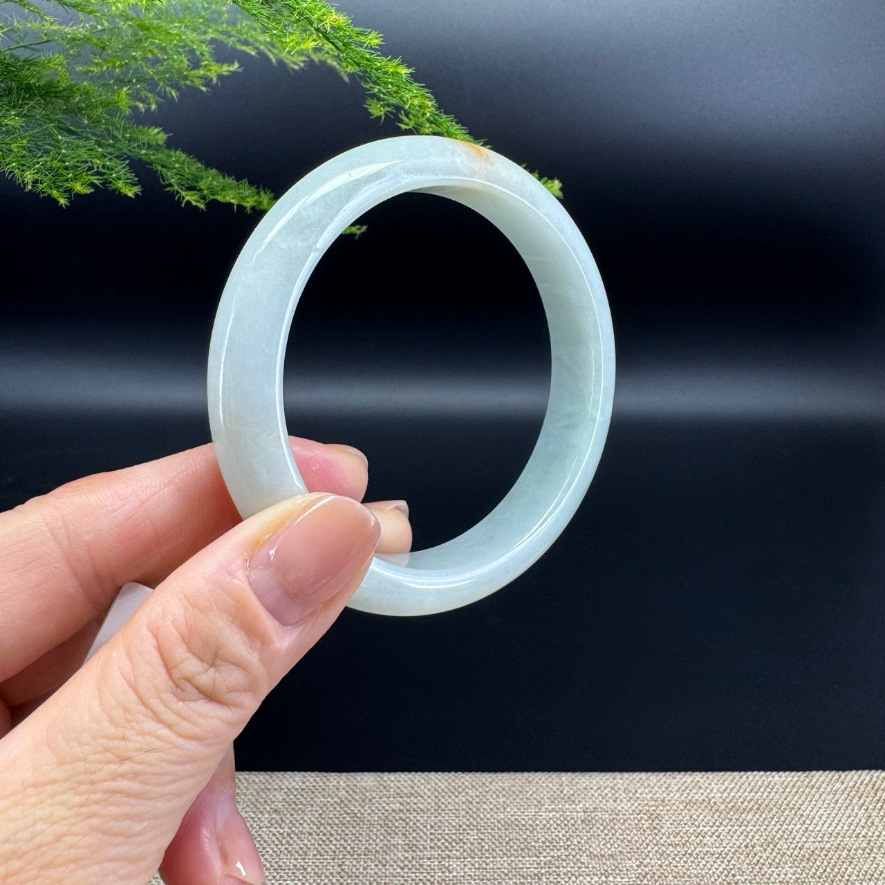 Genuine Burmese Yellow Green Jade Jadeite Bangle Bracelet ( 57.4mm )