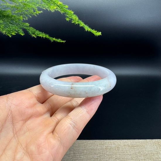 Genuine Burmese Lavender Green Jade Jadeite Bangle Bracelet ( 57.6mm )