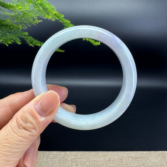 Genuine Burmese Lavender Green Jade Jadeite Bangle Bracelet ( 57.4mm )