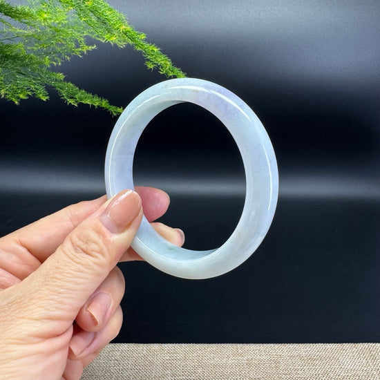 Genuine Burmese Lavender Green Jade Jadeite Bangle Bracelet ( 57.4mm )