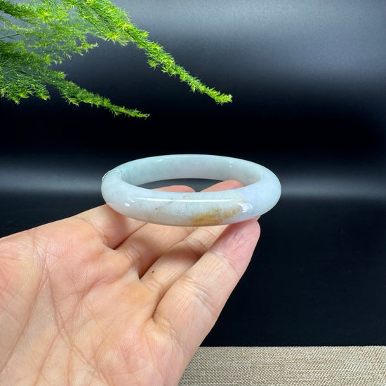 Genuine Burmese Lavender Green Jade Jadeite Bangle Bracelet ( 57.4mm )