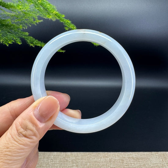 Genuine Burmese Lavender Green Jade Jadeite Bangle Bracelet ( 57mm )