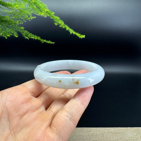 Genuine Burmese Lavender Green Jade Jadeite Bangle Bracelet ( 57mm )