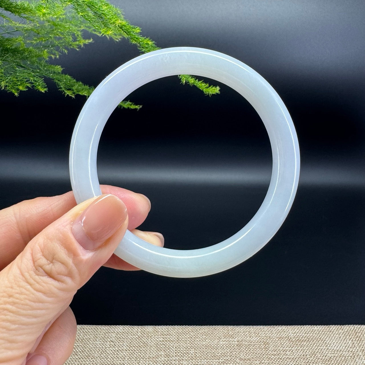 Genuine Burmese Green lavender Jade Jadeite Bangle Bracelet ( 57.9mm )