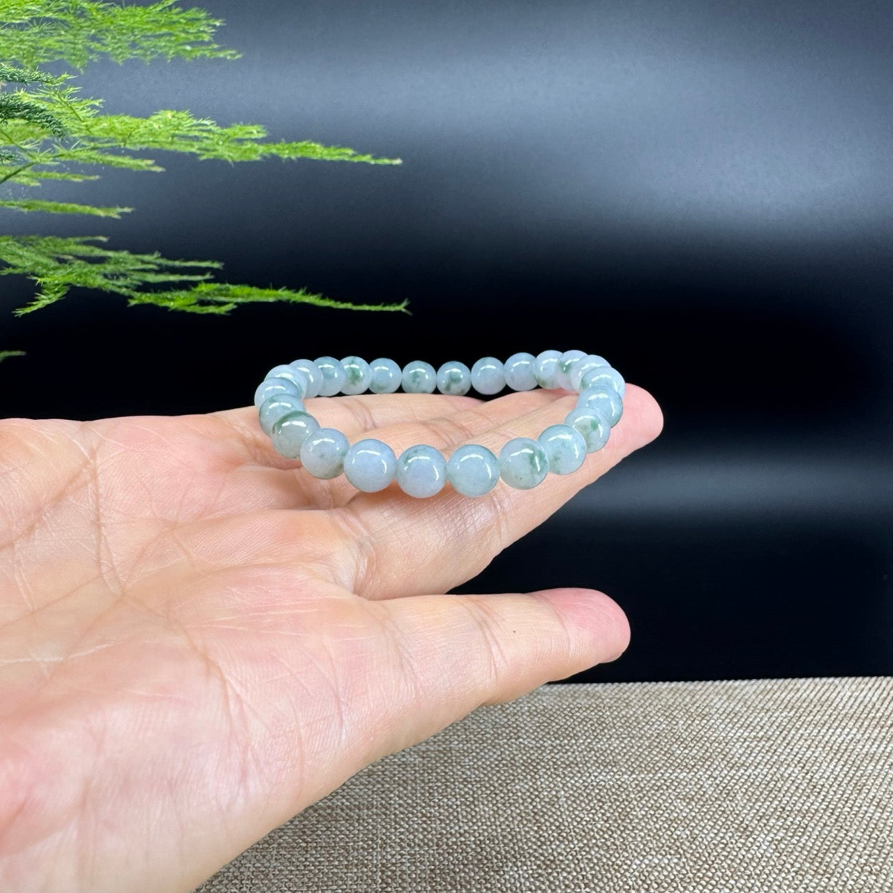 RealJade® Co. Genuine Jadeite Jade Round Green Beads Bracelet (7 mm)
