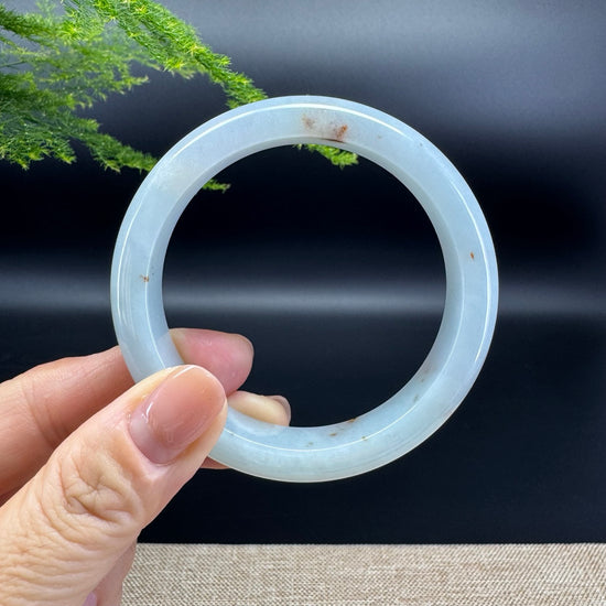 Genuine Burmese Lavender Green Jade Jadeite Bangle Bracelet ( 57mm )