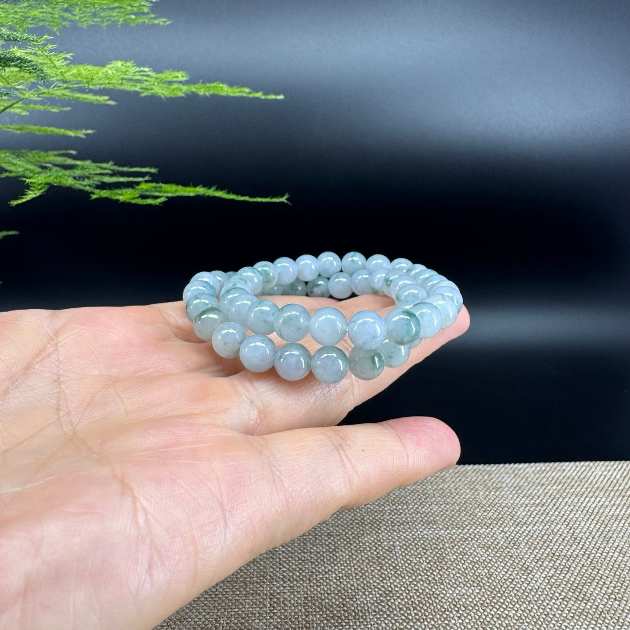 RealJade® Co. Genuine Jadeite Jade Round Green Beads Bracelet (7 mm)