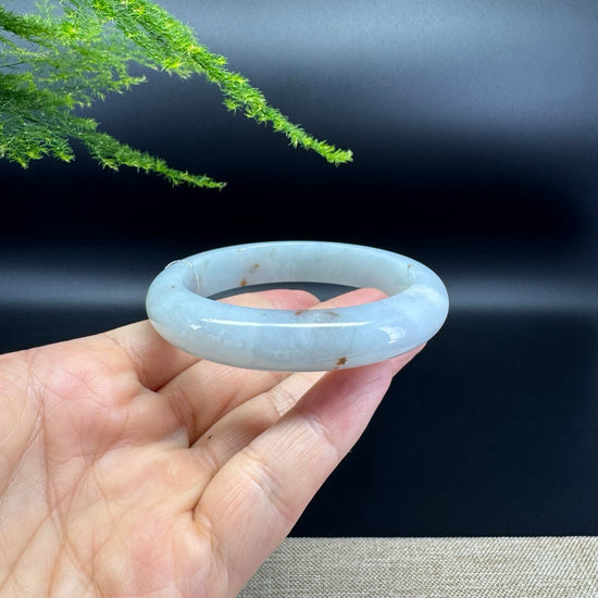 Genuine Burmese Lavender Green Jade Jadeite Bangle Bracelet ( 57mm )