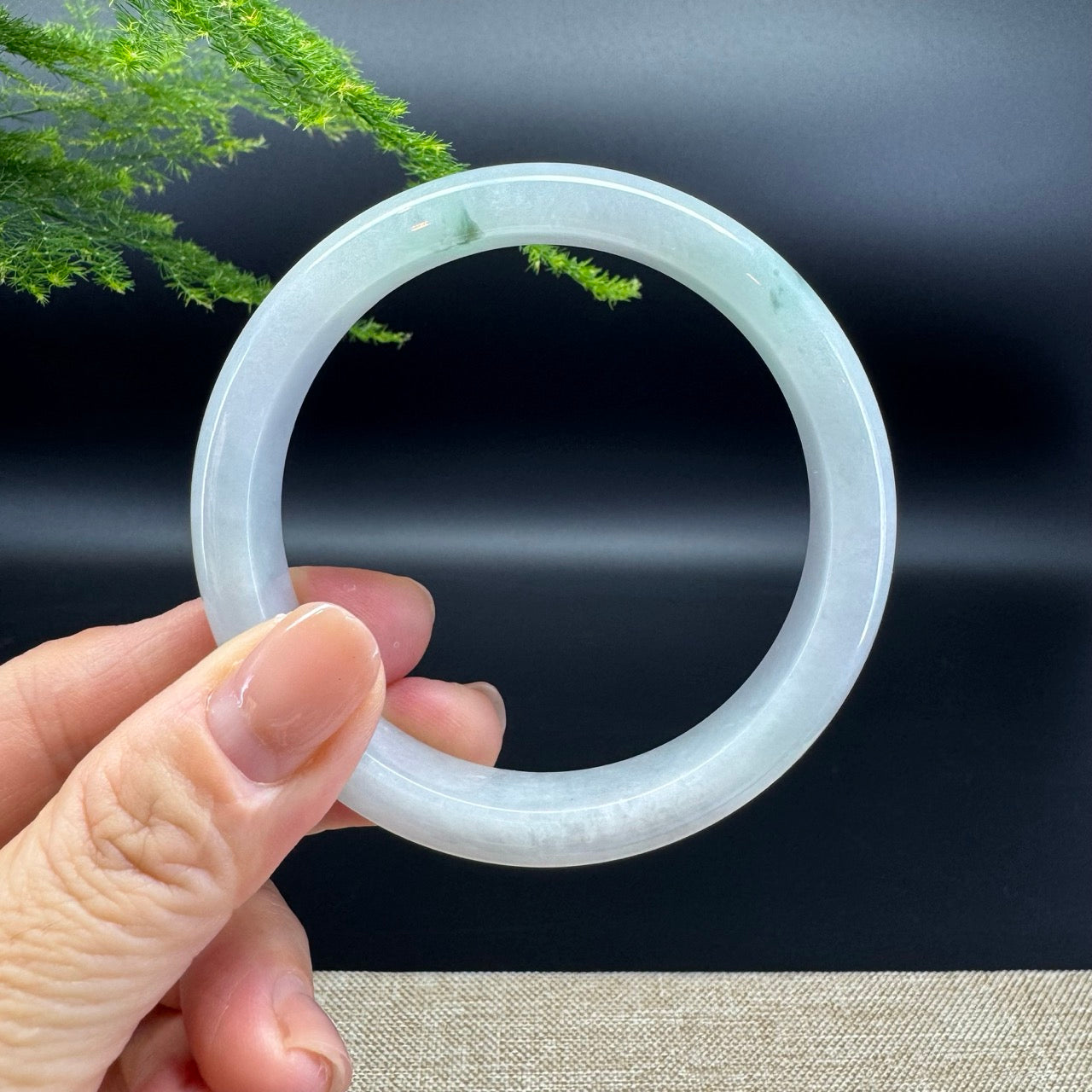 Genuine Burmese Icy Green Jade Jadeite Bangle Bracelet ( 57.7mm )