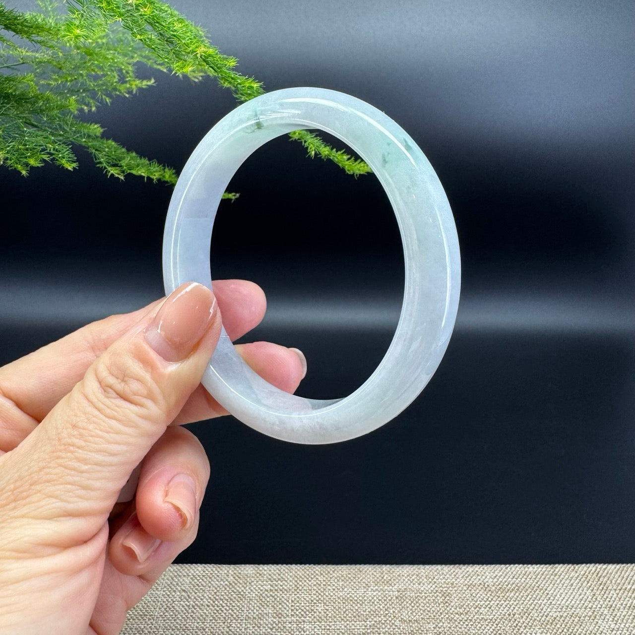 Genuine Burmese Icy Green Jade Jadeite Bangle Bracelet ( 57.7mm )