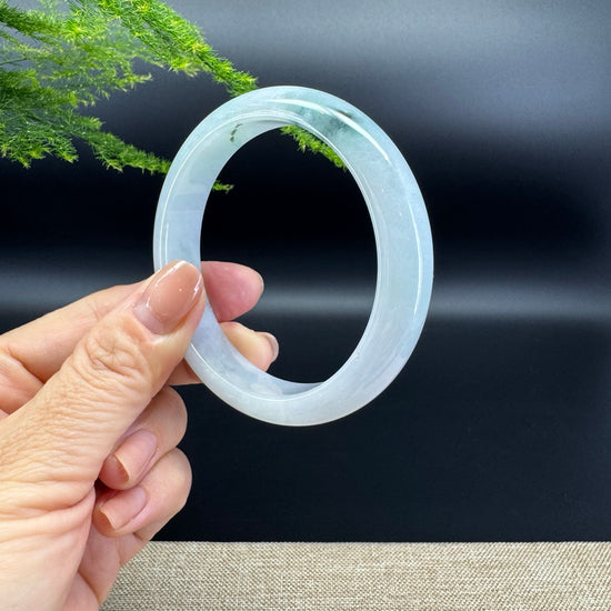 Genuine Burmese Icy  Green Jade Jadeite Bangle Bracelet ( 57.6mm )
