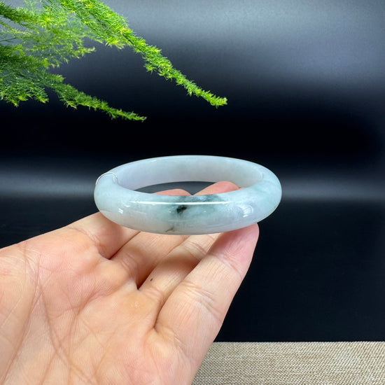 Genuine Burmese Icy  Green Jade Jadeite Bangle Bracelet ( 57.6mm )