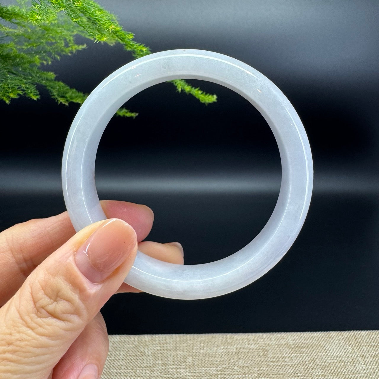 Genuine Burmese Lavender Jade Jadeite Bangle Bracelet ( 57.6mm )