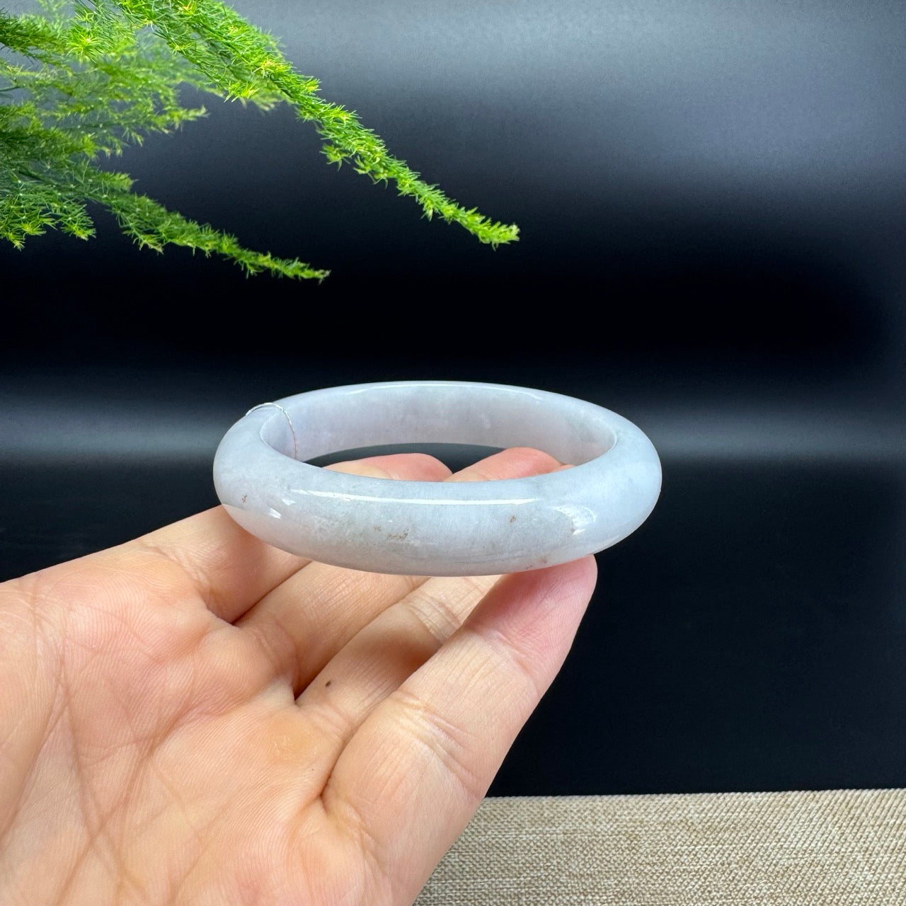 Genuine Burmese Lavender Jade Jadeite Bangle Bracelet ( 57.6mm )