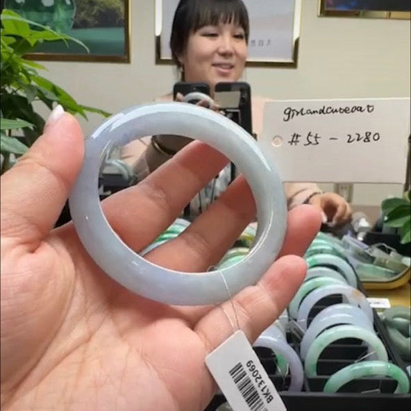"Live" Natural Blueberry Jadeite Jade Bangle (04/24/26)