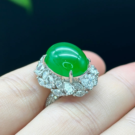 DiamondX Women 18k Gold Ring Natural Green Aventurine Engagement Ring High  Quality Big Band Stamp Ring - China Jewelry and Ring price |  Made-in-China.com