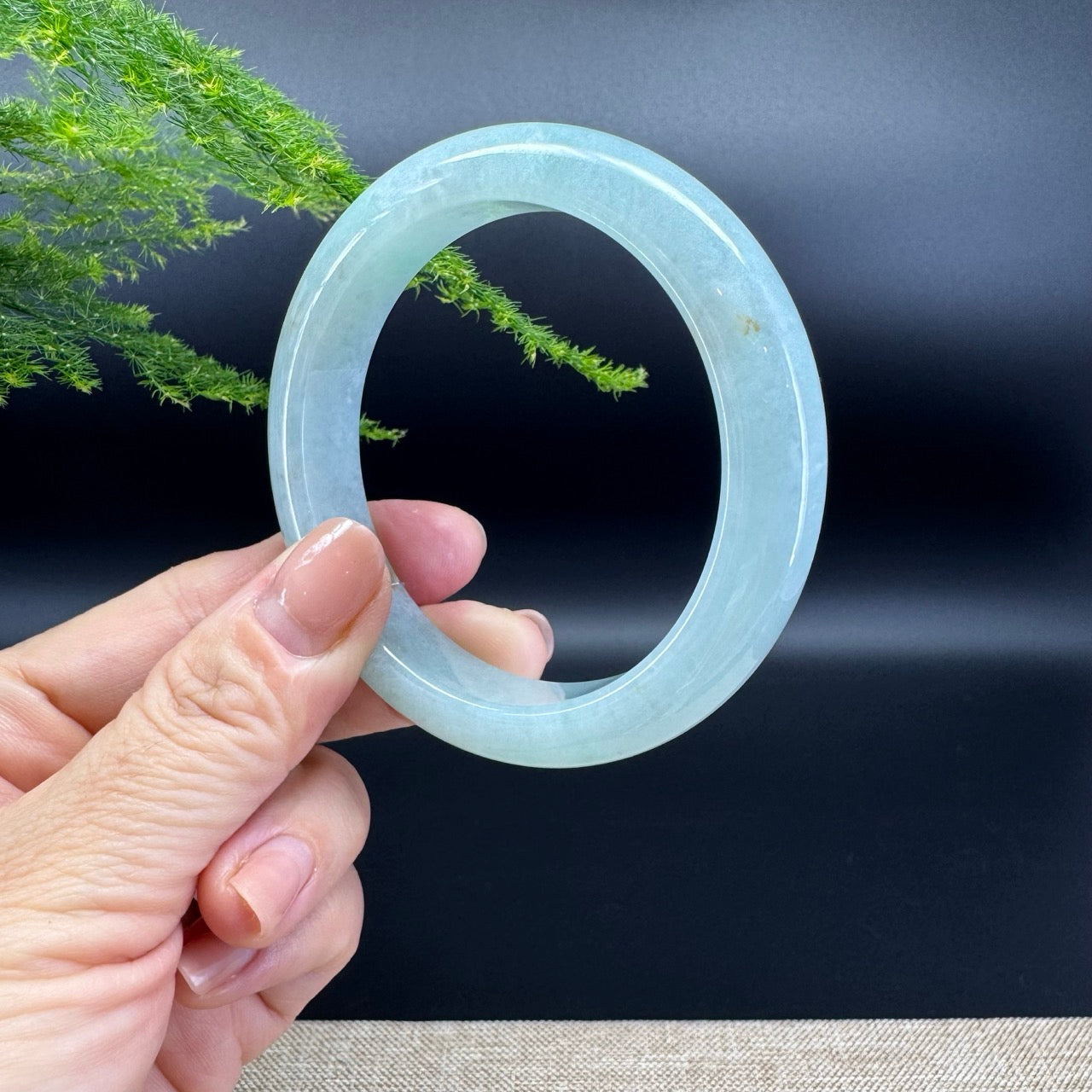 Genuine Burmese  Apple Green Jade Jadeite Bangle Bracelet ( 57mm )